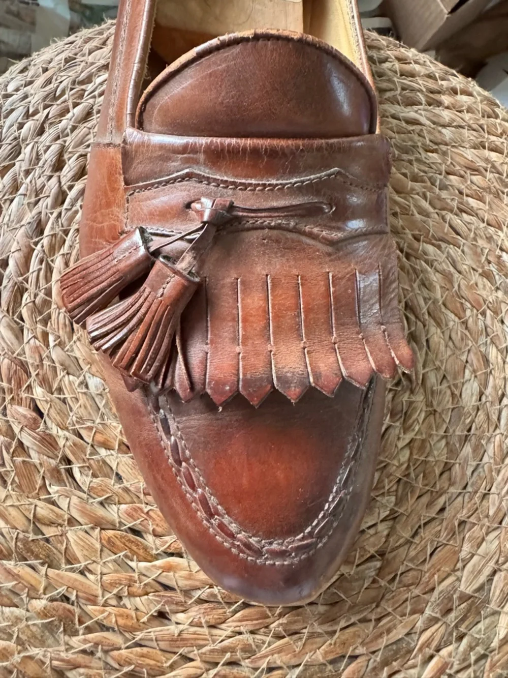 Amazing vintage FootJoy Brown Leather Tassel Kiltie Loafers - Men's Italian - Picture 9 of 9